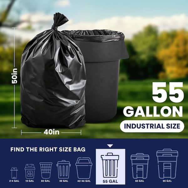 50 Gallon Trash Bags 55-Gallon Heavy Duty Trash Bags Mil