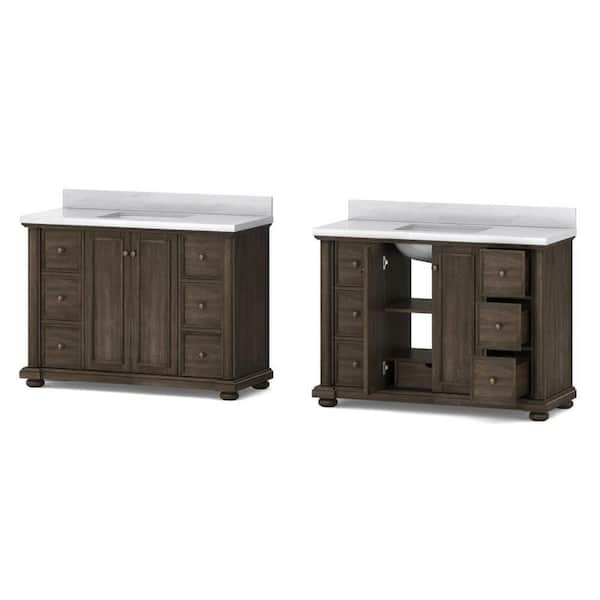 THOMASVILLE Bradford 48 in. W x 20 in. D Bath Vanity in Walnut with