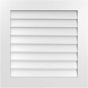 30 in. x 30 in. Rectangular White PVC Paintable Gable Louver Vent Non-Functional