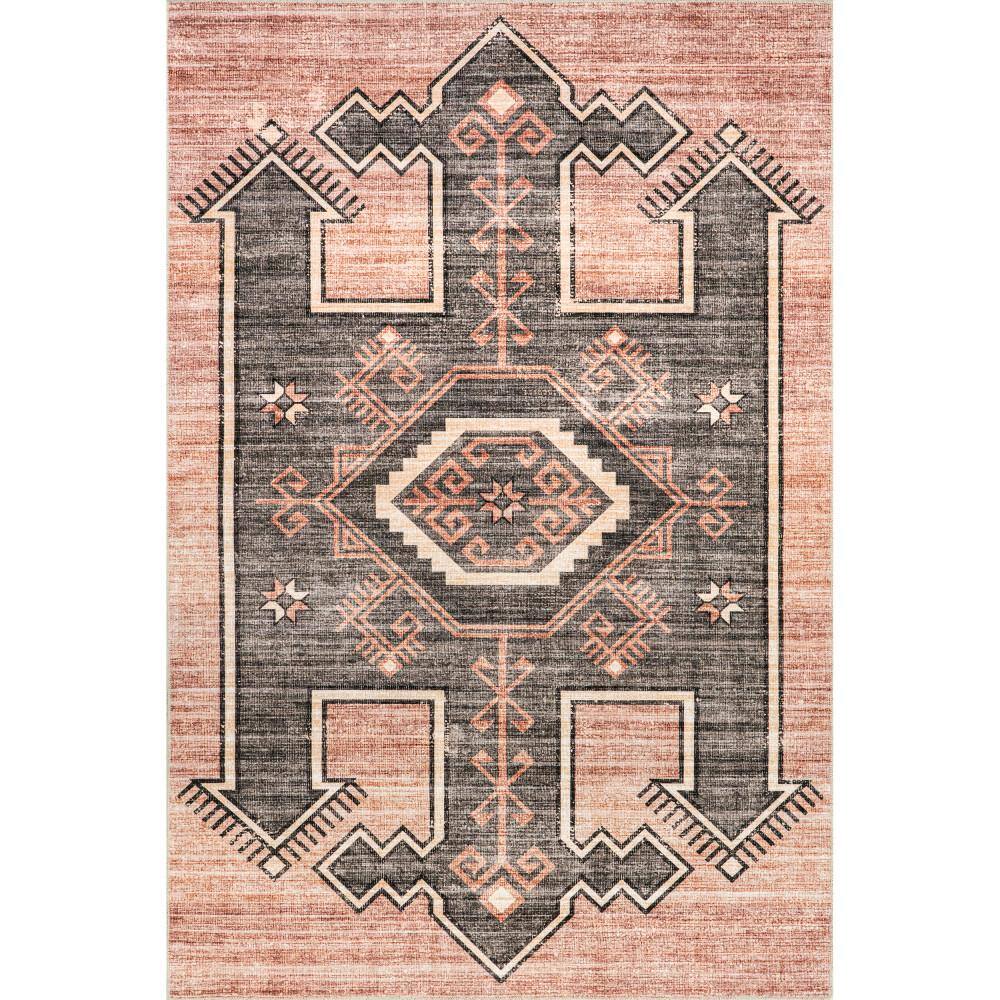 Lauren Liess Sagebrush Geometric Machine Washable Blush 10 ft. x 14 ft. Indoor/Outdoor Patio Rug -  RUGS USA, HJAU63B-960136