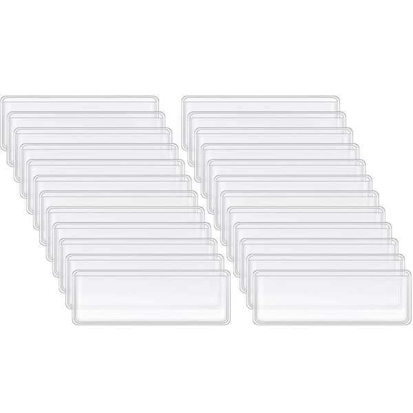 Unbranded Clear Self Adhesive Label Holder Shelf Tag 3 x 1 in. PVC Index Card Pocket for Supermarket Library 100 Pieces
