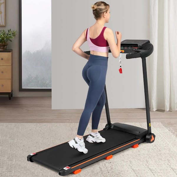 HomePro 2. 5HP Treadmill Folding Incline Treadmill with Heart Rate Sensor USB Charging Bluetooth Speaker