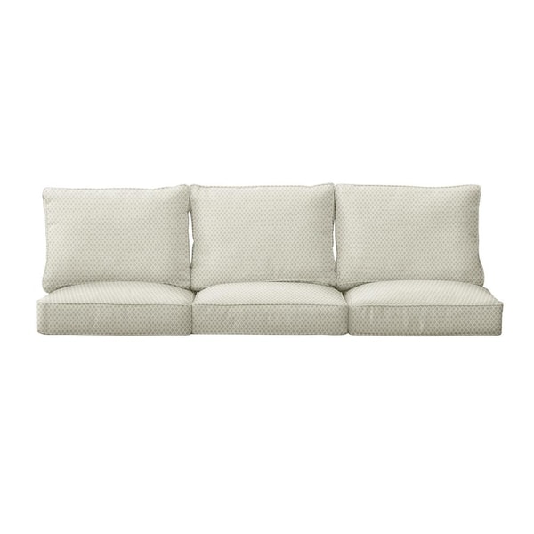 SORRA HOME Sorra Home 22.5 in. x 22.5 in. x 5 in. 6-Piece Deep Seating Outdoor Couch Cushion in Sunbrella Detail Linen