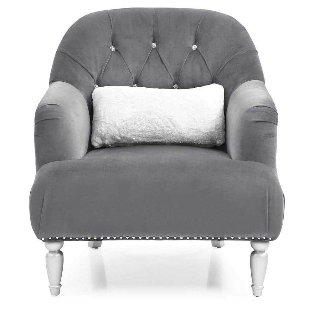 Jewel Gray Upholstered Accent Chair