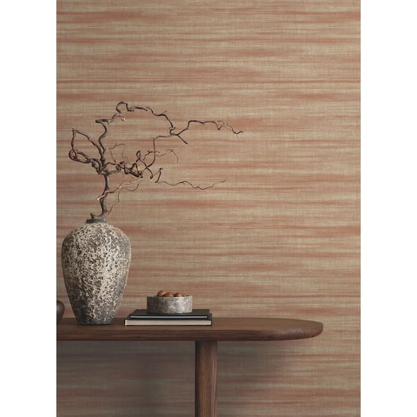 Brushed Linen Brick Red Wallpaper