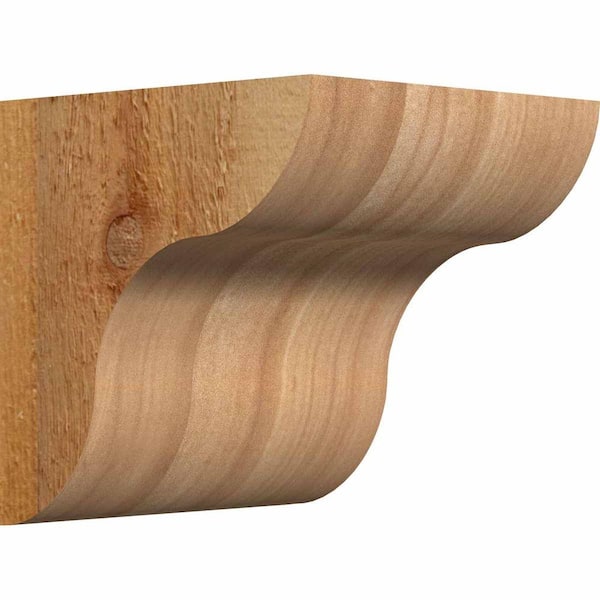 Ekena Millwork 6 in. x 6 in. x 6 in. Western Red Cedar Carmel Rough Sawn Corbel