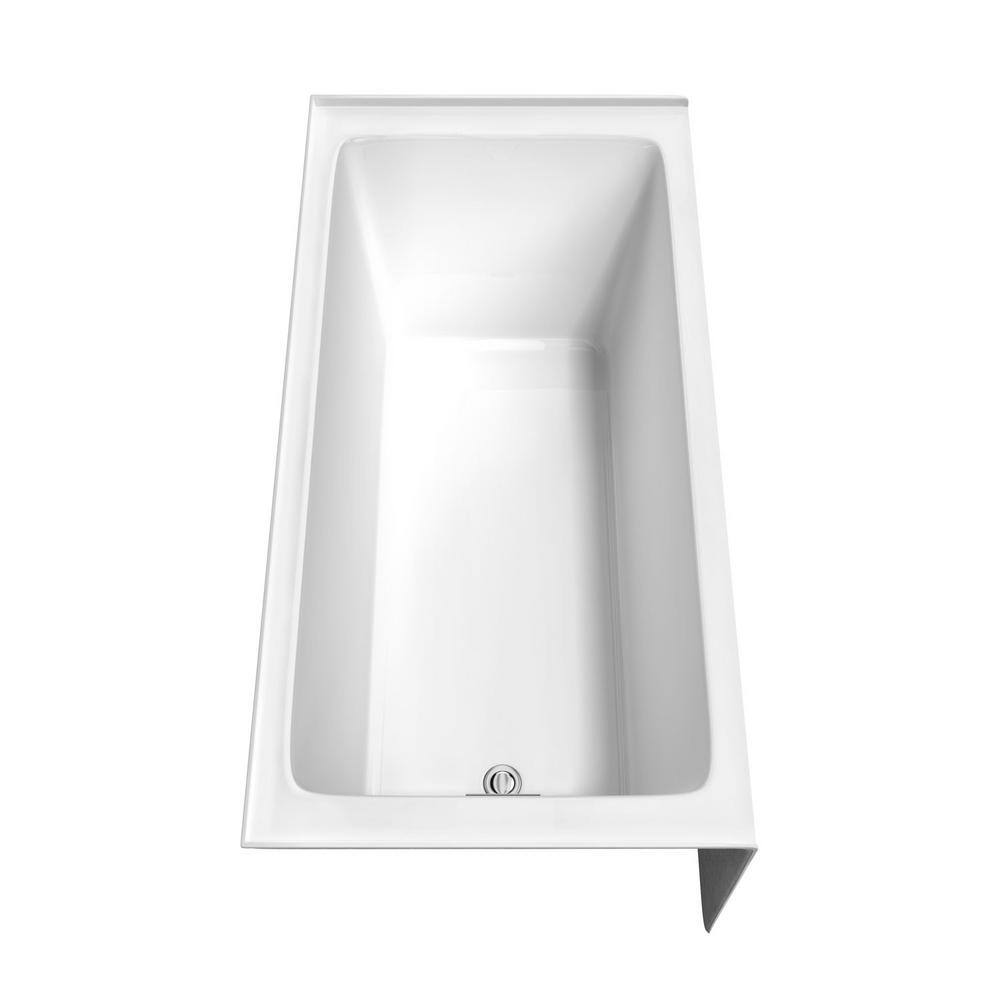 Grayley 60'' White Acrylic Alcove Soaking Bathtub