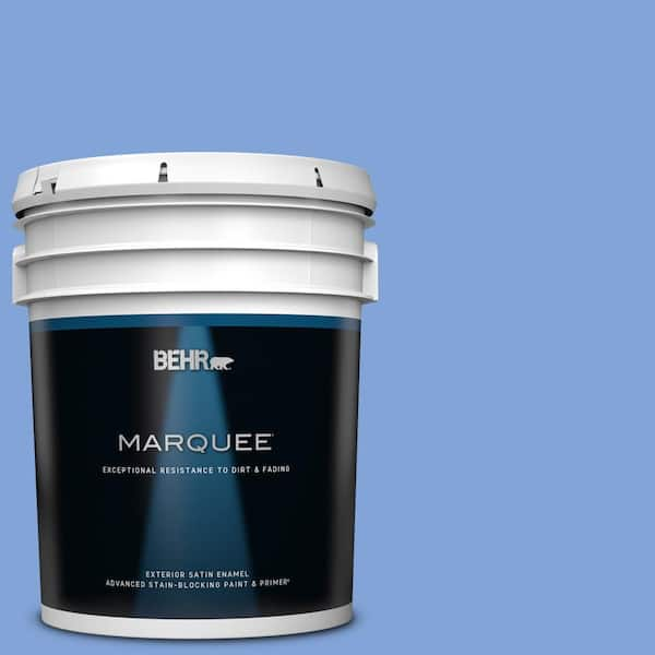 BEHR MARQUEE 5 gal. #P530-4 Periwinkle Satin Enamel Exterior Paint & Primer