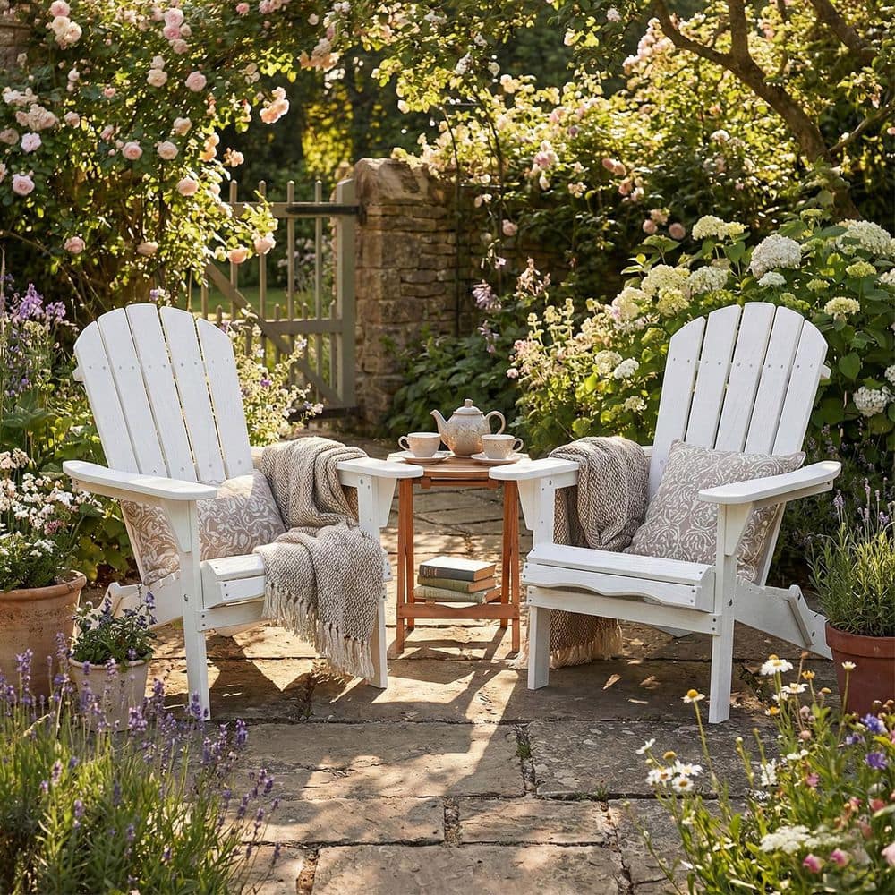 Outdoor Wood Folding Lounge Chair Embossed Adirondack Chair with