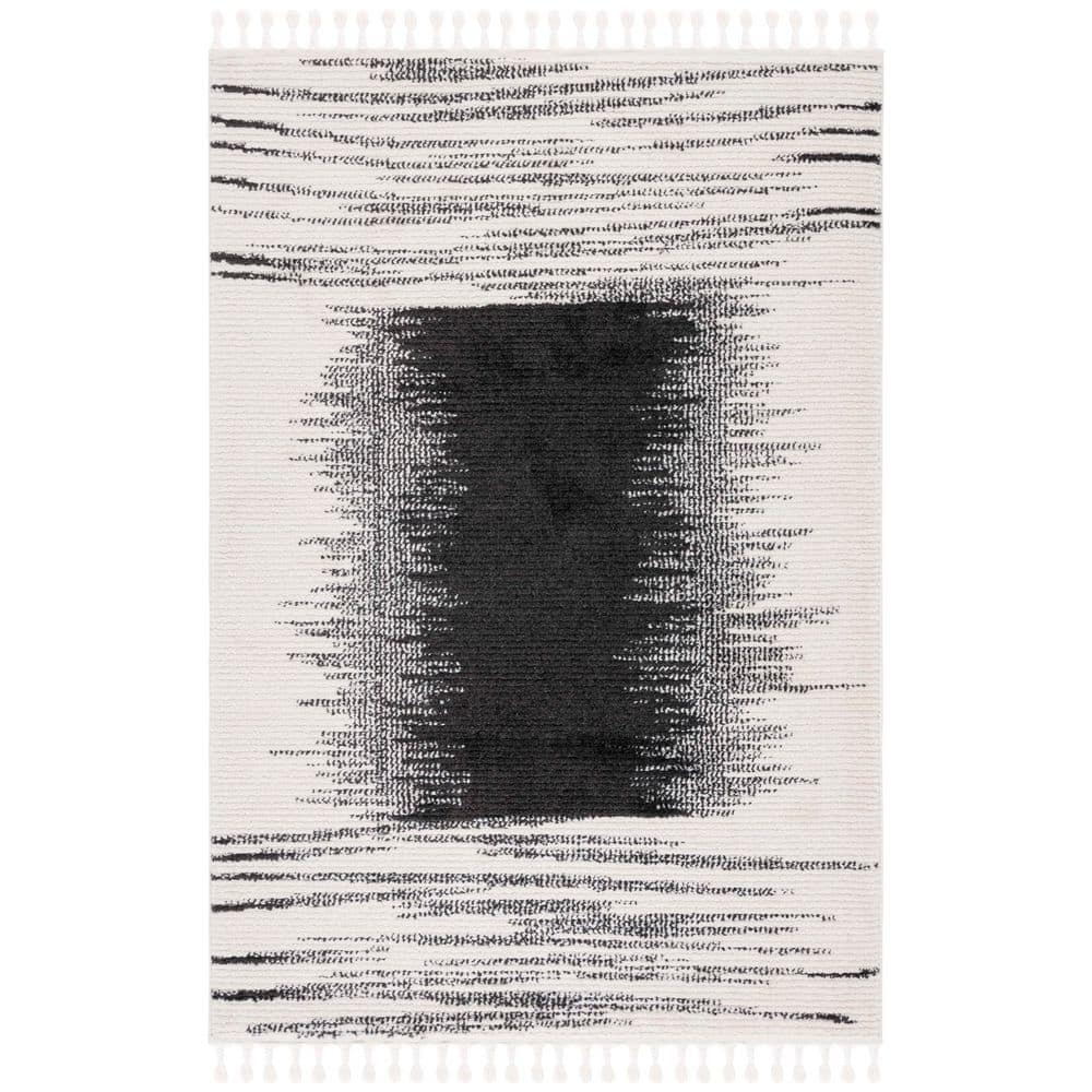 Moroccan Tassel 4 ft. x 6 ft. Ivory/Black Gradient Geometric Area Rug price history on PriceWatchPro
