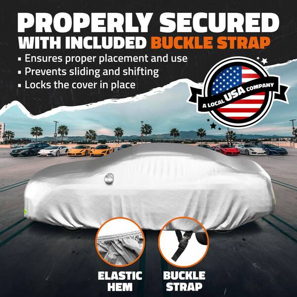 BDK Rain Tech Outdoor Car Cover – Anti-UV, Water Resistant, W/ Secure Lock, Size 190