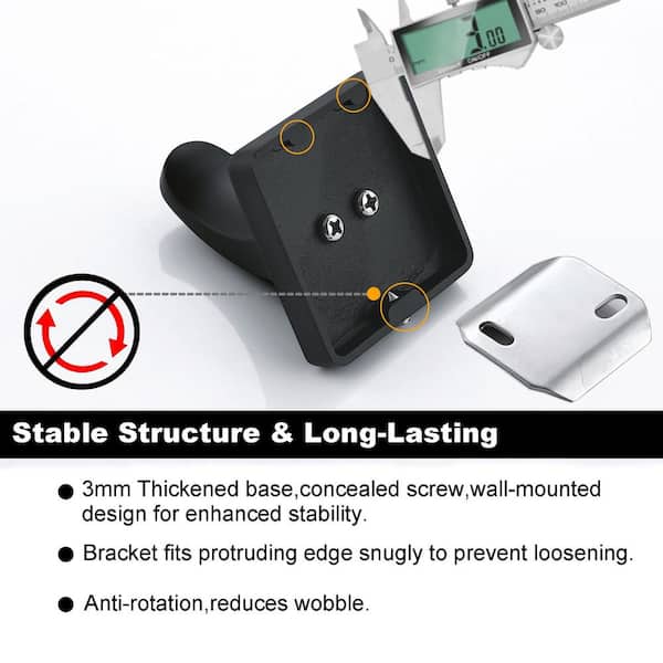 2-Pack Wall Mounted J-Hook Robe/Towel Hook in Stainless Steel Matte Black