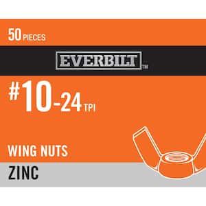 #10-24 Zinc Plated Wing Nut (50-Pack)