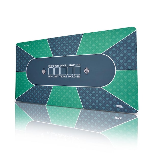 VEVOR Poker Tabletop, 70 x 35 in. Poker Mat for Table, 6-8 Players Foldable Poker Tabletop with Carrying Bag, Folding Poker