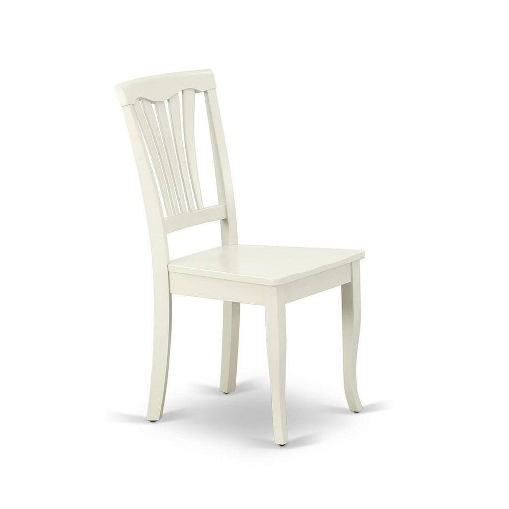 Linen White Round Wood Dining Set with 4 Chairs