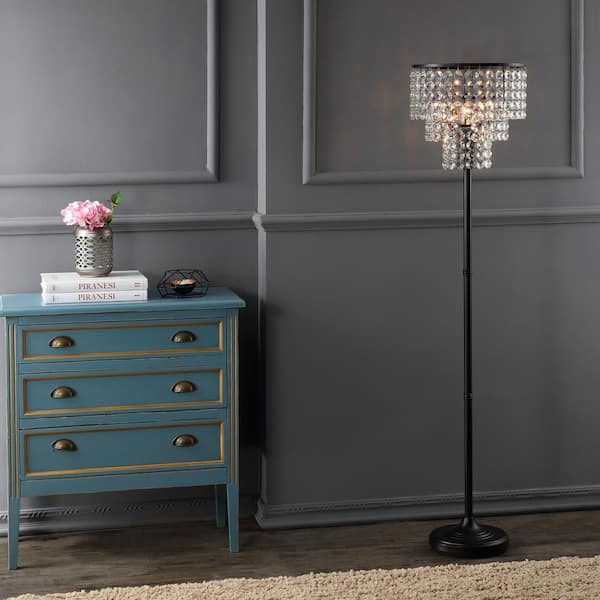 Juliette 60 in. Bronze/Clear Crystal/Metal Floor Lamp