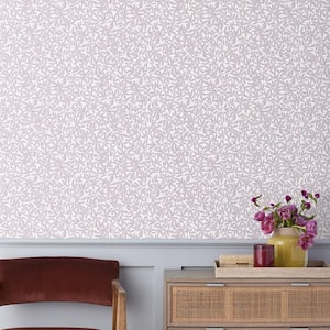 Scattered Leaf Purple Non-Pasted Wallpaper Roll (covers approx. 52 sq. ft.)
