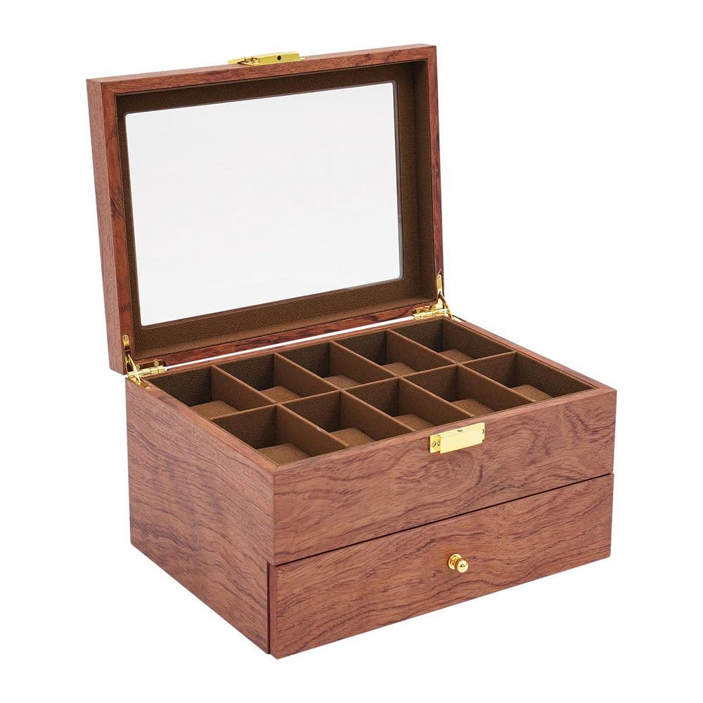 20 Slot Wooden Watches Display Box Case Jewelry Watch Storage Organizer