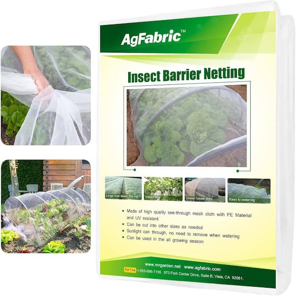 8 ft. x 20 ft. Outdoor Insect Barrier Netting Biological Pest Control for Bird Lawn Insect, White