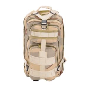 Outdoor 17 in. Three Sand Camo Backpack Military Tactical Hiking Bug Out Bag