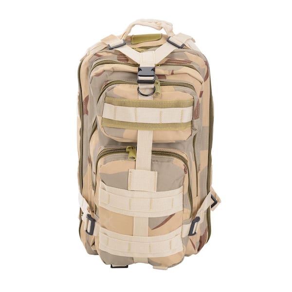Cisvio Outdoor 17 in. Three Sand Camo Backpack Military Tactical Hiking Bug Out Bag