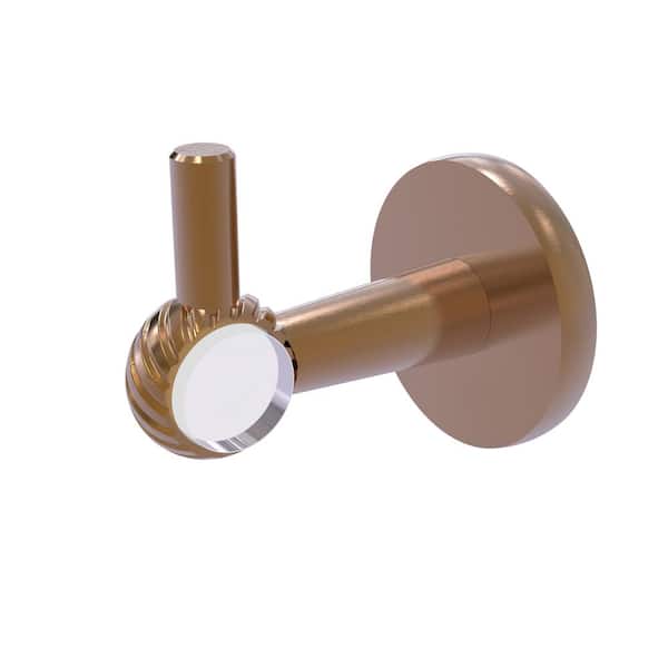 Allied Brass Clearview Collection J-Hook Robe/Towel Hook with Twisted Accents in Brushed Bronze