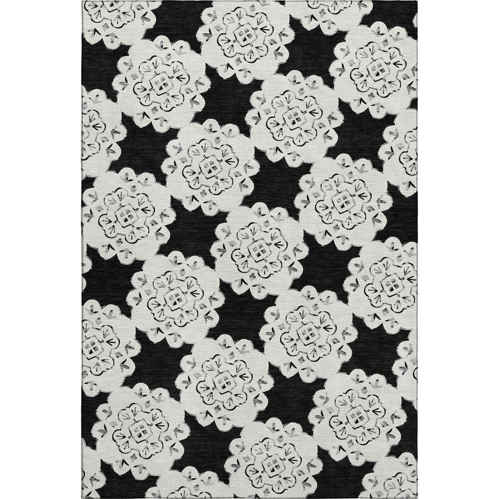 Mayfield Premium Machine Washable Abstract AMF2352 Black 9 ft. x 12 ft. Area Rug price history on PriceWatchPro