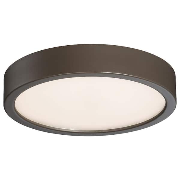 60-Watt Equivalent Painted Copper Bronze Patina Integrated LED Flush Mount