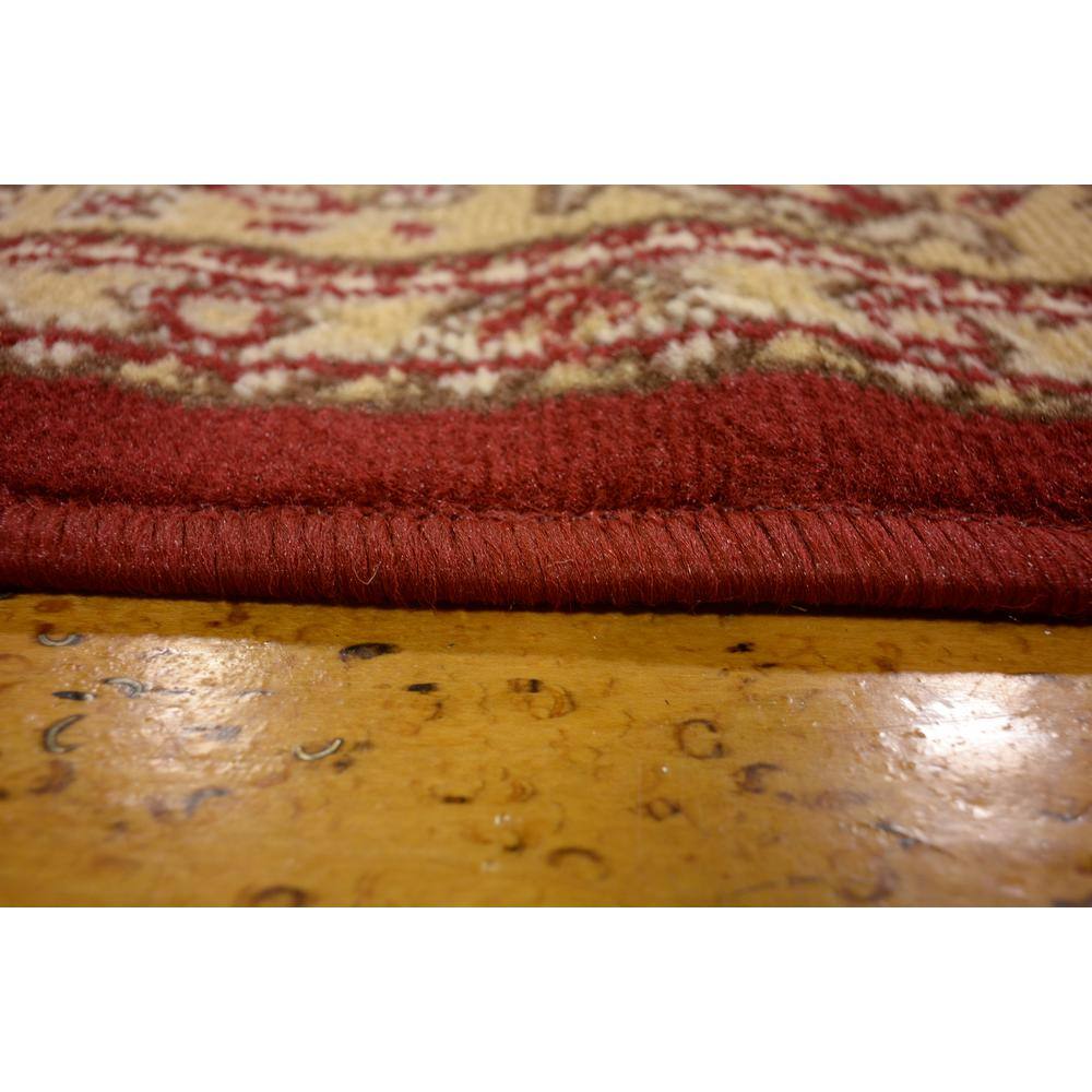 Elegant Medallion 5'3" x 8' Burgundy Synthetic Rectangular Rug