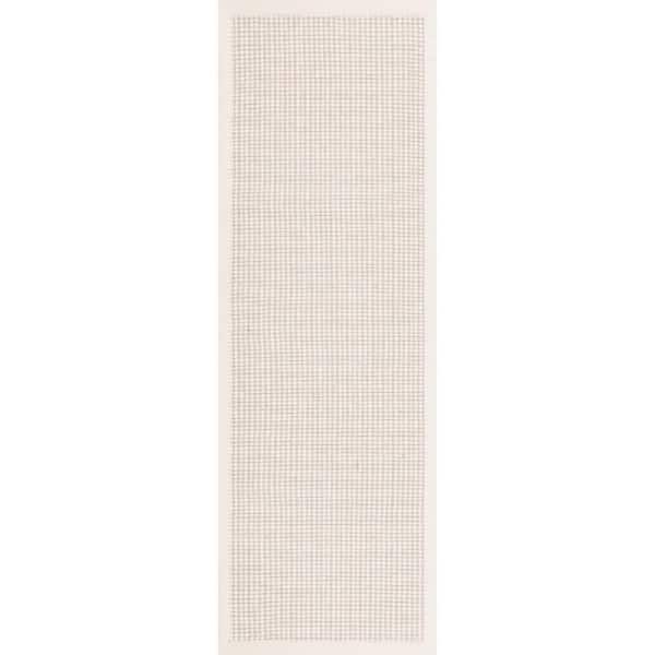 2 ft. x 12 ft. Ivory Patricia Jute Wool Indoor/Outdoor Patio Runner Rug