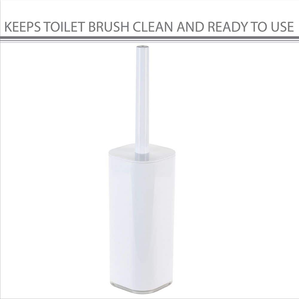 White Brushed Plastic 6-Piece Modern Bathroom Accessory Set