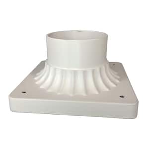 Canby 5.5 in. White Square Pier Mount Base for 3 inch Post Top Mounts