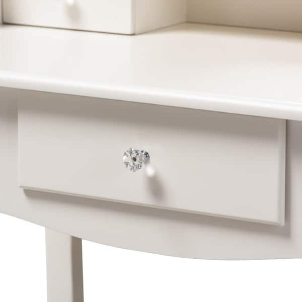 Baxton Studio Veronique 2 Piece White Bedroom Vanity Set 151 9208