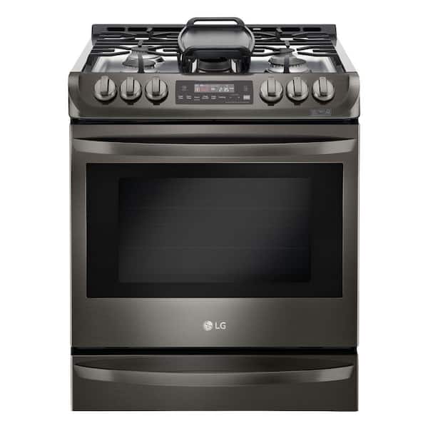 LG Electronics 6.3 cu. ft. Slide-In Gas Range with ProBake Convection Oven in Black Stainless Steel
