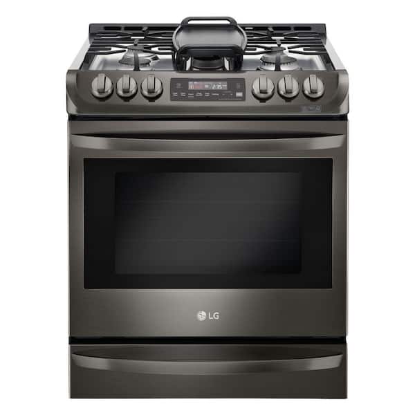 LG 6.3 cu. ft. Slide-In Gas Range with ProBake Convection Oven in Black Stainless Steel
