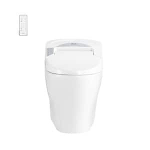 Ove Decors Smart 1 Piece 1 28 Gpf Single Flush Elongated Toilet And Bidet With Seat In White 667580 The Home Depot