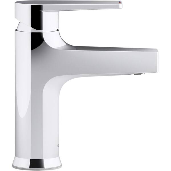 KOHLER Taut Single-Hole Single-Handle Bathroom Faucet with Grid Drain in Polished Chrome