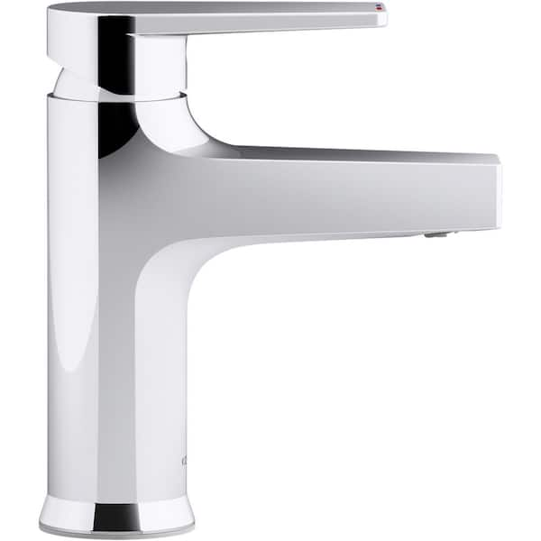 Taut Single-Hole Single-Handle Bathroom Faucet with Grid Drain in Polished Chrome