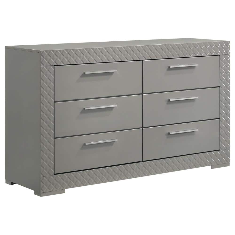 canora grey dresser Ives 6-Drawer Cabinet High Gloss Toine dresser