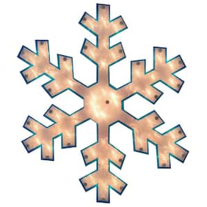 16.75 in. Lighted Snowflake Christmas Window Silhouette Decoration