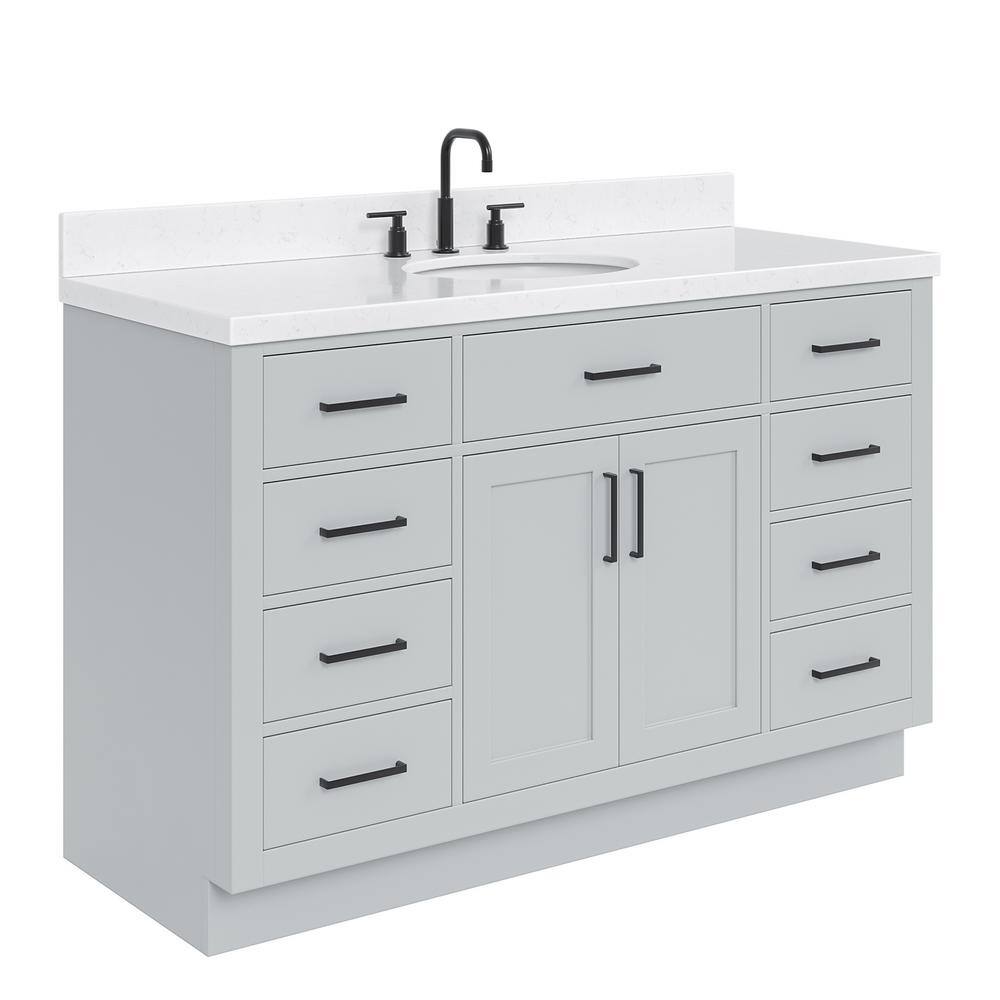Hepburn 54" Gray Freestanding Single Basin Vanity Set