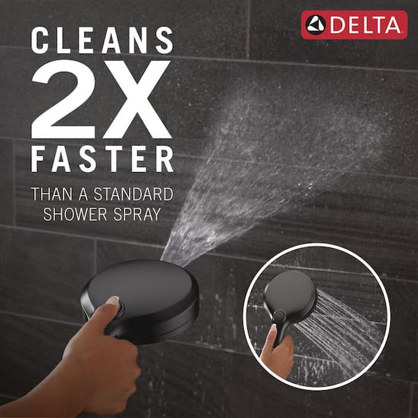 In2ition w/ Cleaning Spray 6-Spray Dual Wall Mount Fixed and Handheld Shower Head 1.75 GPM in Matte Black