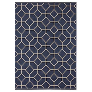 Kensington Navy 8 ft. x 10 ft. Indoor/Outdoor Area Rug