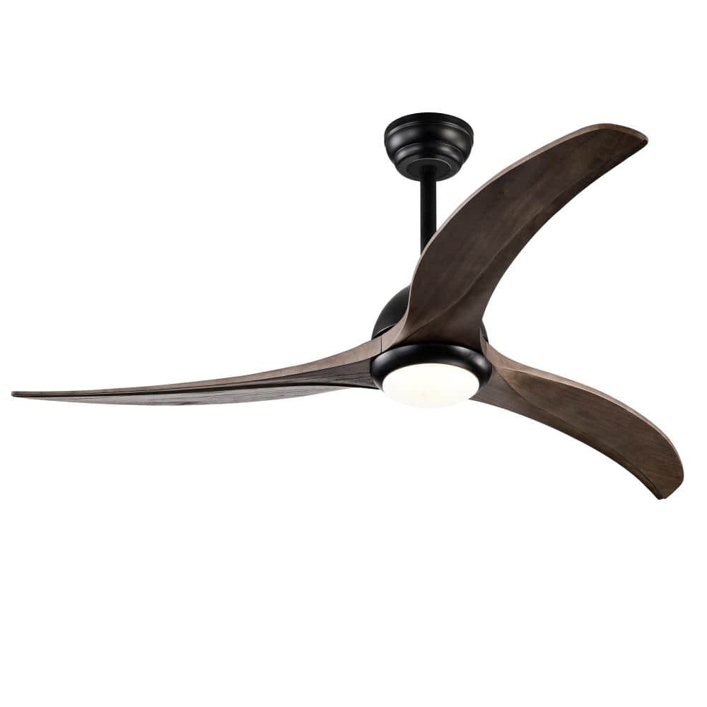 52 in. Black Solid Wood Blades Quiet DC Motor Ceiling Fan with Lights Remote Control Reversible price history on PriceWatchPro