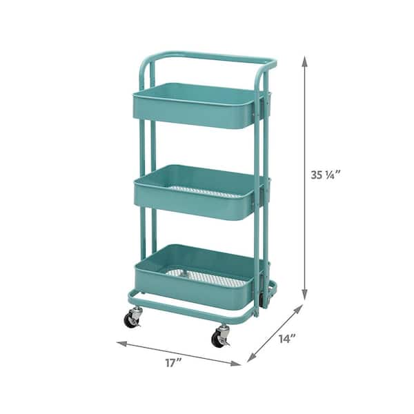 Simply Tidy Gramercy 3 Tier Rolling Storage Cart with Peg Board, Teal, 1  Piece - Ralphs