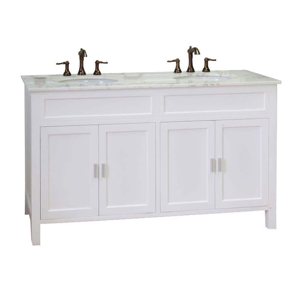 Elite 60 in. W x 36 in. H Vanity in White with Marble Vanity Top in White price history on PriceWatchPro