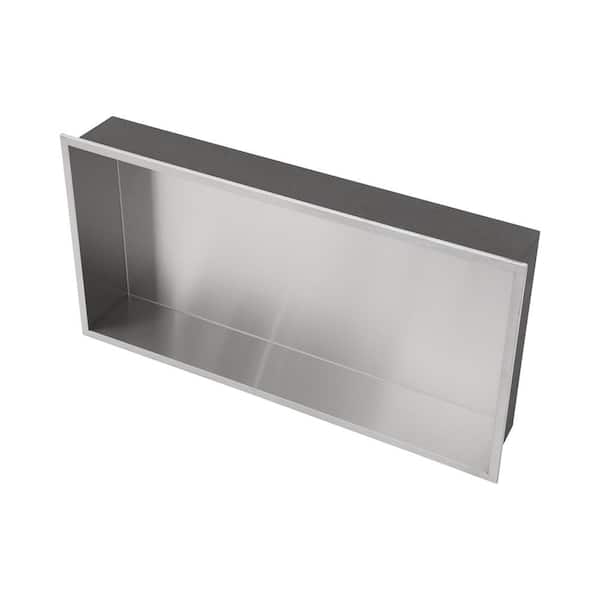 25 in. W x 13 in. H x 3.94 in. D Stainless Steel Shower Niche (Set of 1) Pieces in Brushed Nickel