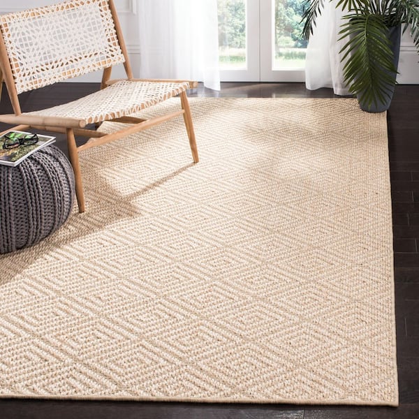 Palm Beach 8 ft. x 10 ft. Beige Diamond Swirl Area Rug