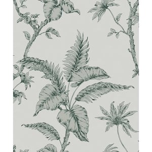 Cival Green Fern Trail Strippable Wallpaper Covers 57.5 sq. ft.