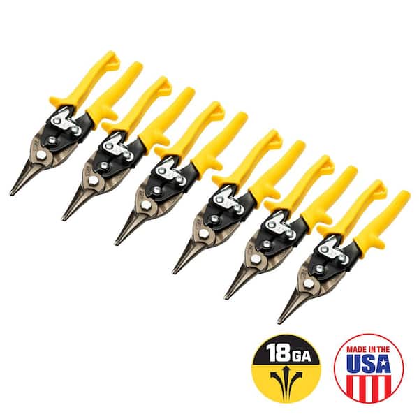 Wiss 9-3/4 in. Compound Action Straight, Left, and Right Cut Aviation Snips (6-Piece)